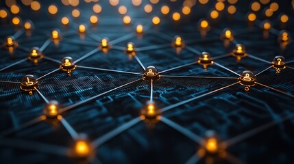 A global network concept integrates digital technology, data analysis, and social media marketing.