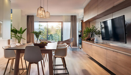 dining room with table. house interior