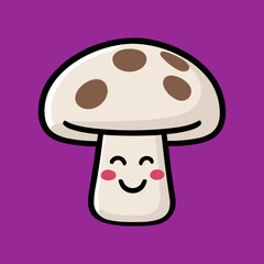 Cute Mushroom Character vector illustration