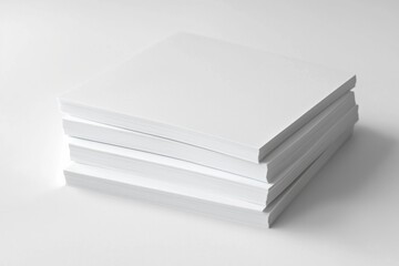 Blank A4 Stacked Paper Mockup isolated created with Generative AI
