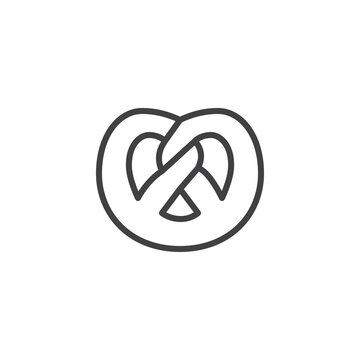 recommend clip art: Pretzel line icon