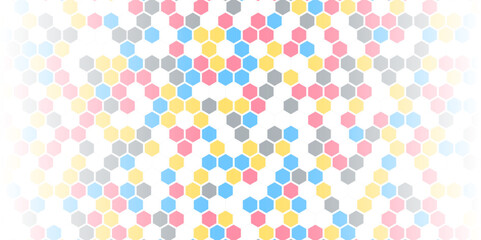 Hexagon grid background texture pattern colorful . Honeycomb vector background. Isometric geometry