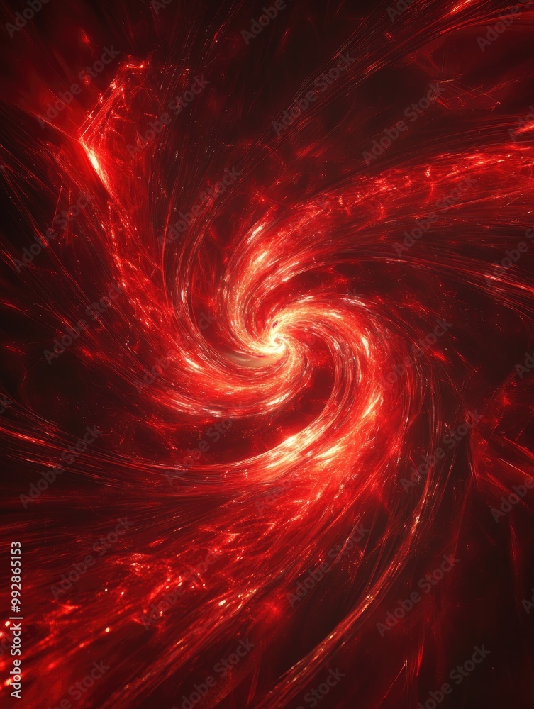 Poster abstract red fractal light background in a 3d rendering style