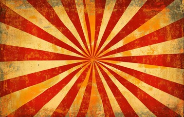 Retro swirl background with vibrant rays and grungy texture,