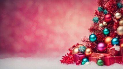 Obraz premium christmas tree and gift box