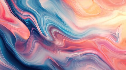 Obraz premium Colorful abstract swirl design featuring fluid shapes and twisting liquid colors creating a marble like or plastic wavy texture background suitable for business or tech presentations