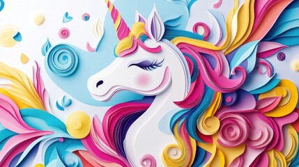 Obraz premium Trendy and captivating unicorn typography artwork created by a talented illustrator