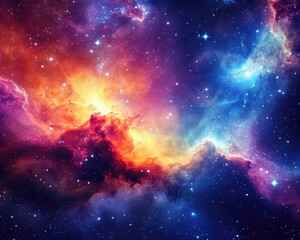 Fototapeta premium Vibrant space galaxy backdrop featuring radiant stars luminous stardust and a stunning nebula
