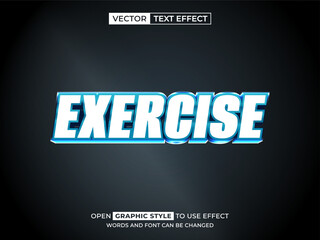 exercise editable text, font effect, 3d text for title