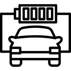 Electric Vehicle Line Icon