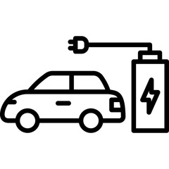 Electric Vehicle Line Icon