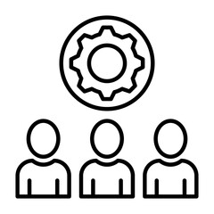team management line icon