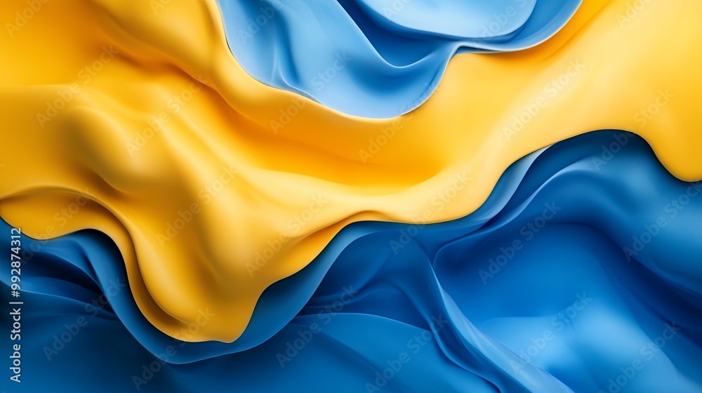 Wall mural Abstract background in blue and yellow tone