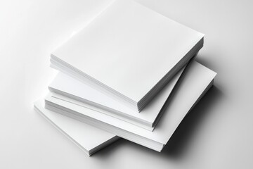 Blank A4 Stacked Paper Mockup isolated created with Generative AI