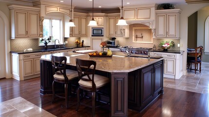 A modern, minimalist kitchen with sleek white countertops and stainless steel appliances
