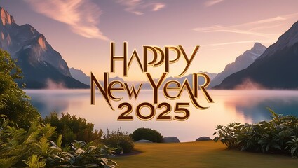 Celebrate the arrival of 2025 with a stunning Happy New Year 2025 image set against a breathtaking view. The words “Happy New Year 2025” are beautifully written in a natural or urban landscape