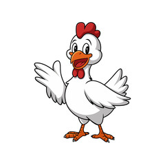 Chicken rooster Mascot logo isolated white background