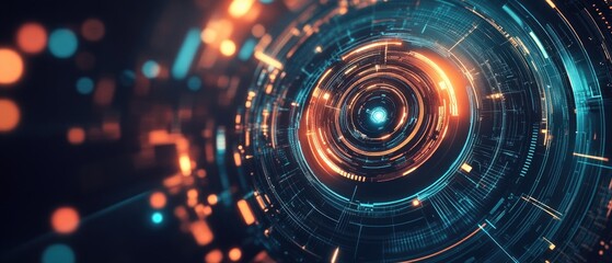 Obraz premium Abstract futuristic background with circular elements evoking a sense of science fiction and modern design