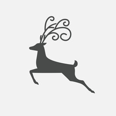 Silhouette deer jump