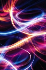 Naklejka premium Abstract background featuring twisted light fibers and glowing lines effect