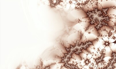 Floral template featuring a fractal design and space for text ideal for designing business cards postcards and similar products in shades of brown and white