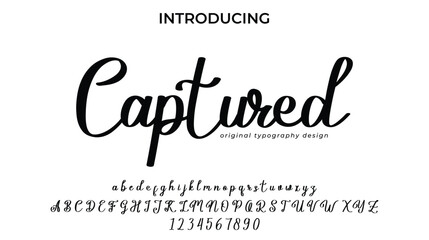 Captured Font Stylish brush painted an uppercase vector letters, alphabet, typeface