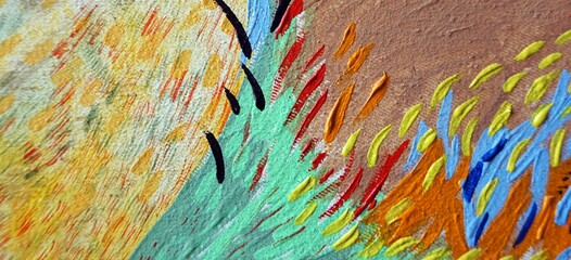 hand painted original impressionism brush stroke painting abstract oil color background	