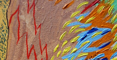 hand painted original impressionism brush stroke painting abstract oil color background	