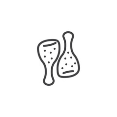 Fried Chicken Drumstick line icon