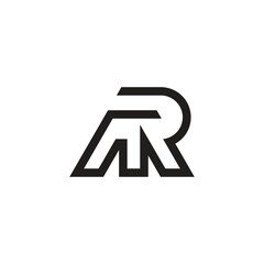 letter ar simple geometric linear logo vector