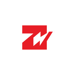 letter z bolt energy simple geometric red logo vector