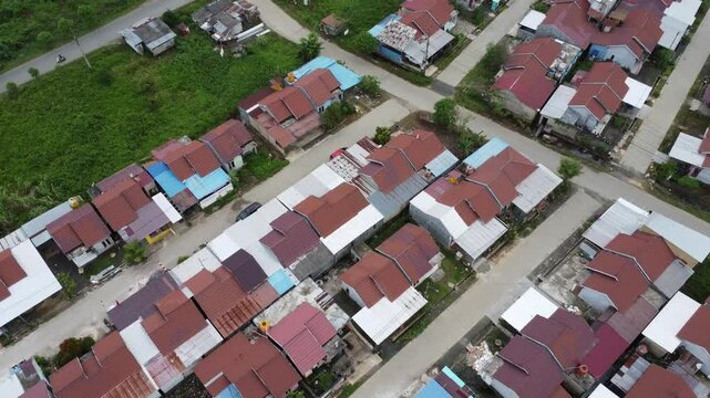 Aerial view of subsidized housing development in South Kalimantan