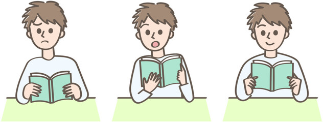 本を読み込む人