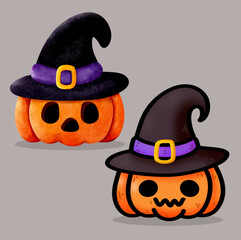 Halloween pumpkin cartoon drawing vector