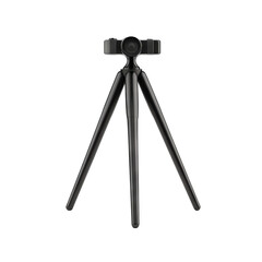 Black tripod for cameras, isolated on white background, Transparent Background