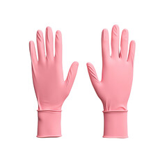 Obraz premium Pink rubber cleaning gloves, white isolate background, Transparent Background
