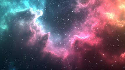 Obraz premium Cosmic Nebula with Pink and Blue Gas Clouds