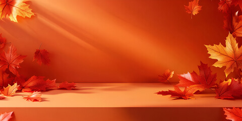 Autumn Display with Falling Leaves