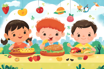 Toddler or baby doing activities happily and having fun.