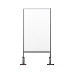 Blank Metal Frame Advertising Signboard Isolated On White Background