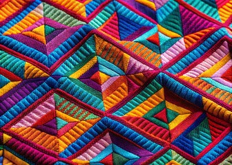 Elegant Geometric Pattern in Fabric Texture for Textiles, Fashion, and Interior Design Projects