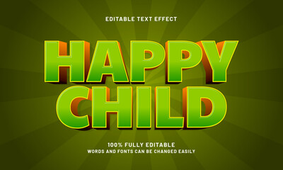 happy child editable text effects with a happy kids and joyful theme