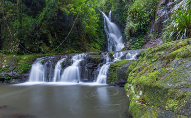 long exposure shot of elabana falls in lamington national park