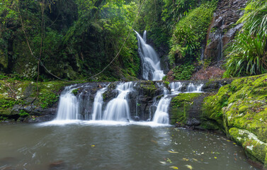 side view of elabana falls in lamington national park of  queensland, australia