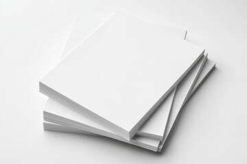 Blank A4 Stacked Paper Mockup isolated created with Generative AI