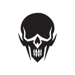 skull scary head ghost silhouette isolated on white high quality vector logo pattern tattoo style design illustration cool for prints