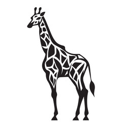 giraffe silhouette isolated on white black high quality vector logo pattern wildlife nature theme for print
