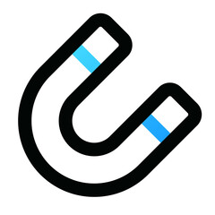 Magnet icon. magnet, magnetic, physics, tool, lab, positive, negative, education, steel, school. Vector icon illustration