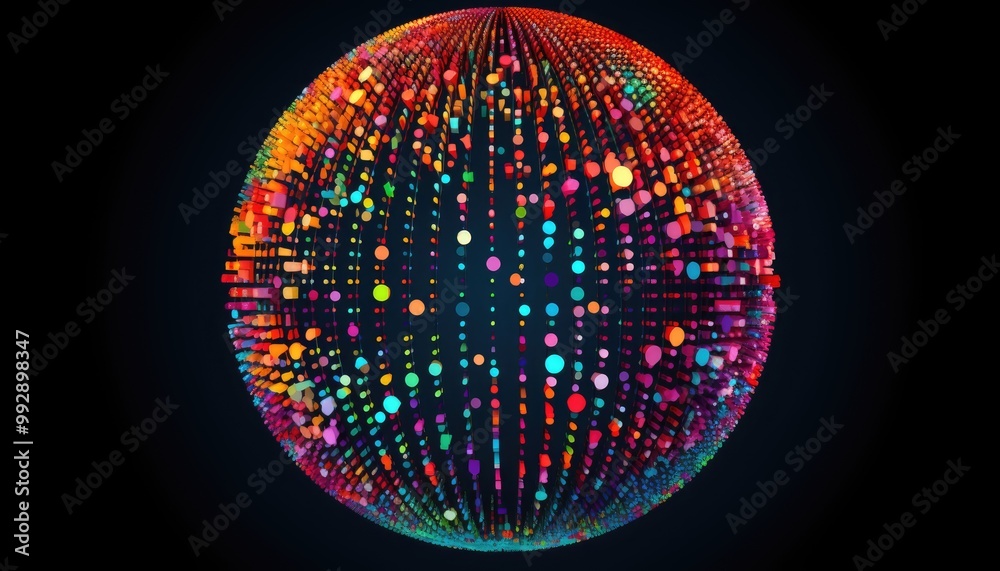 Fototapete dots colorful globe, abstract graphics. image with clipping path