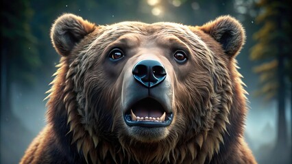 Obraz premium 4K Realistic Roaring Bear